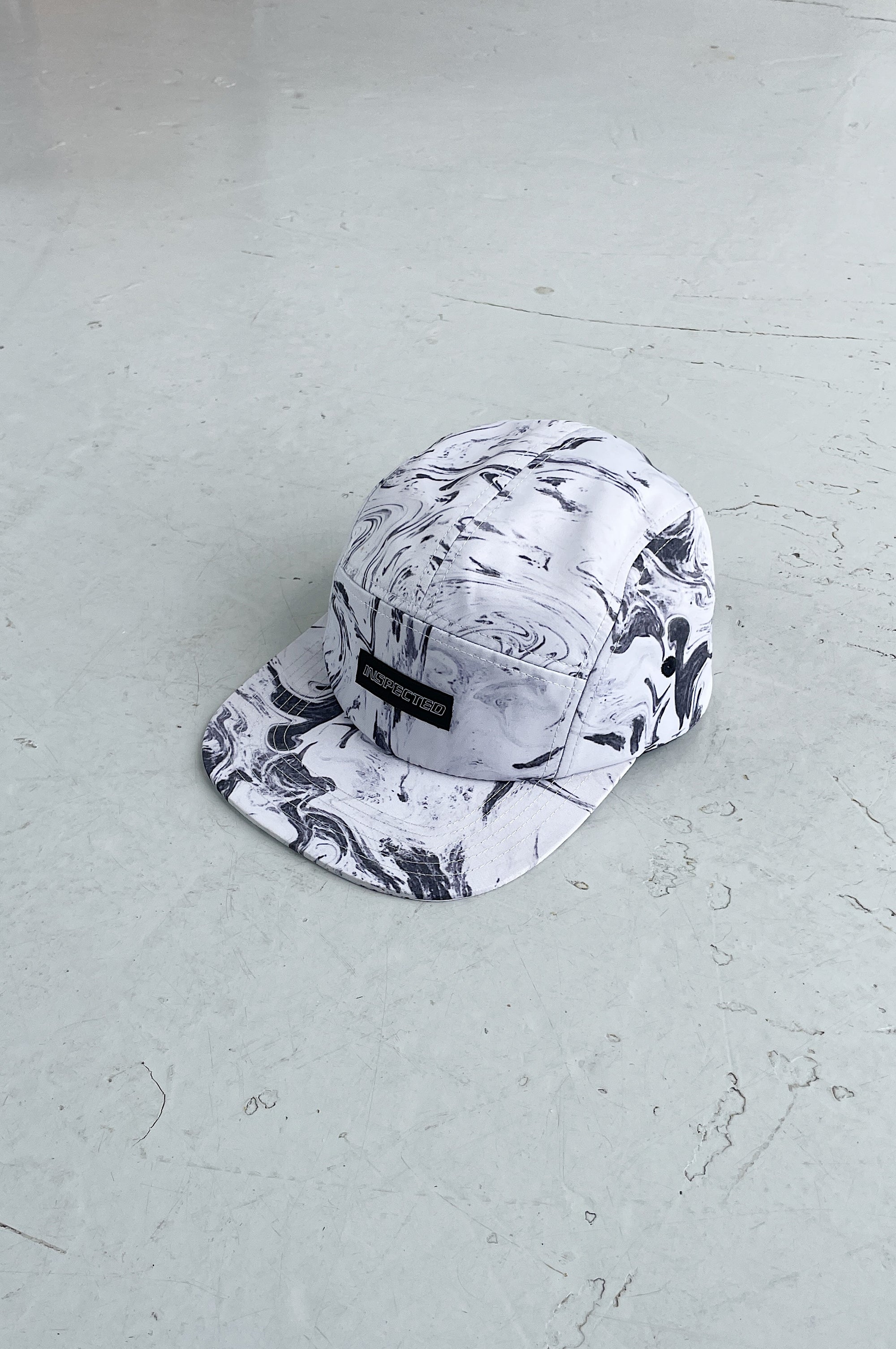 SAMPLE HAT — MARBLE WHITE 5 PANEL