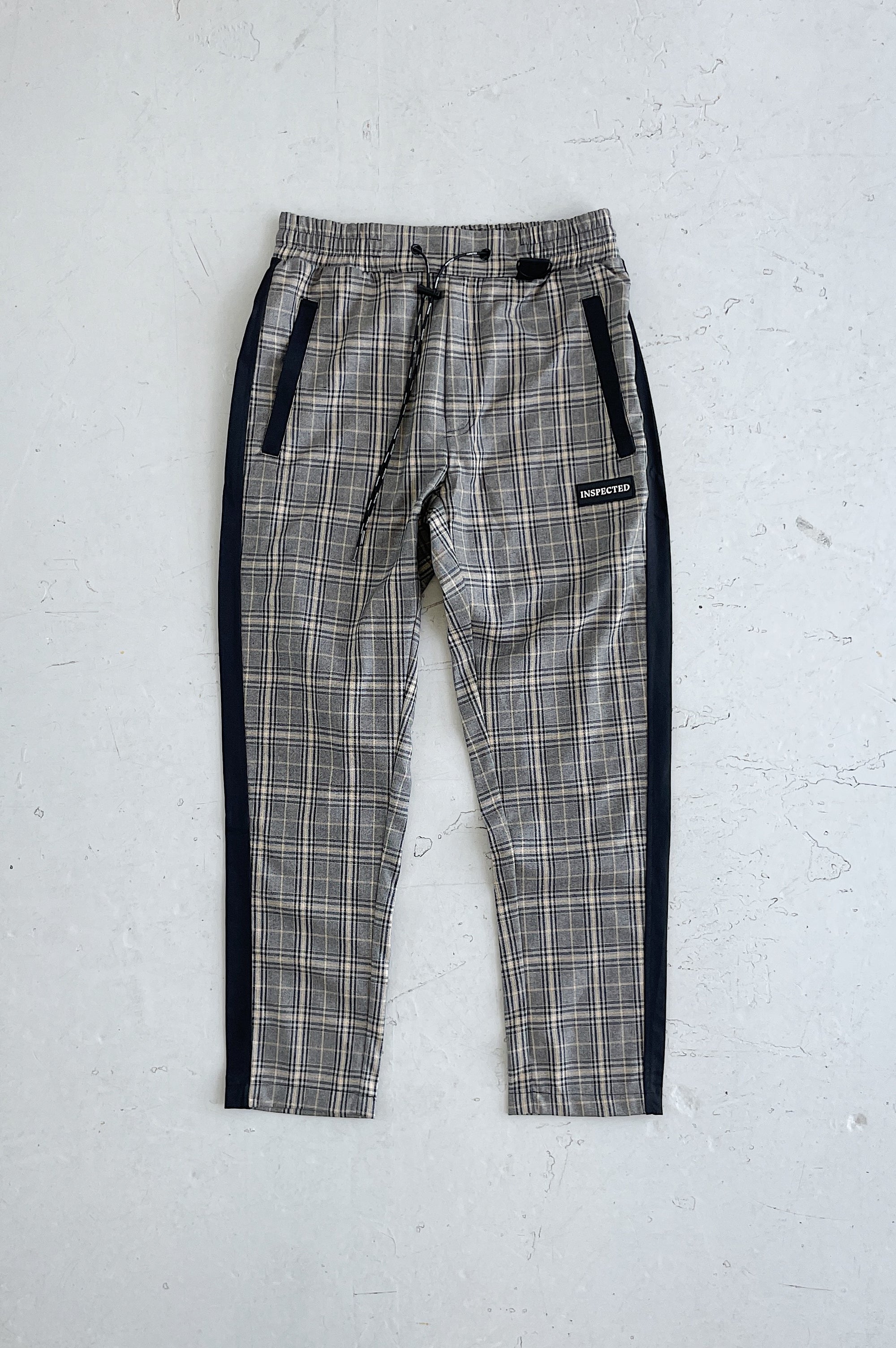 SAMPLE PANTS — CHECKED CREAM (S 28")