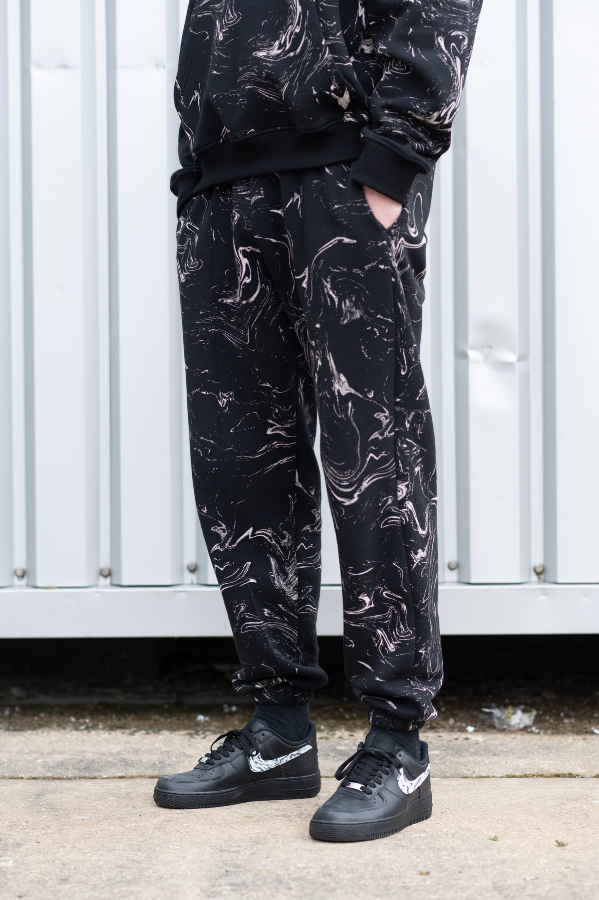 Marble Sweatpants Black Inspected