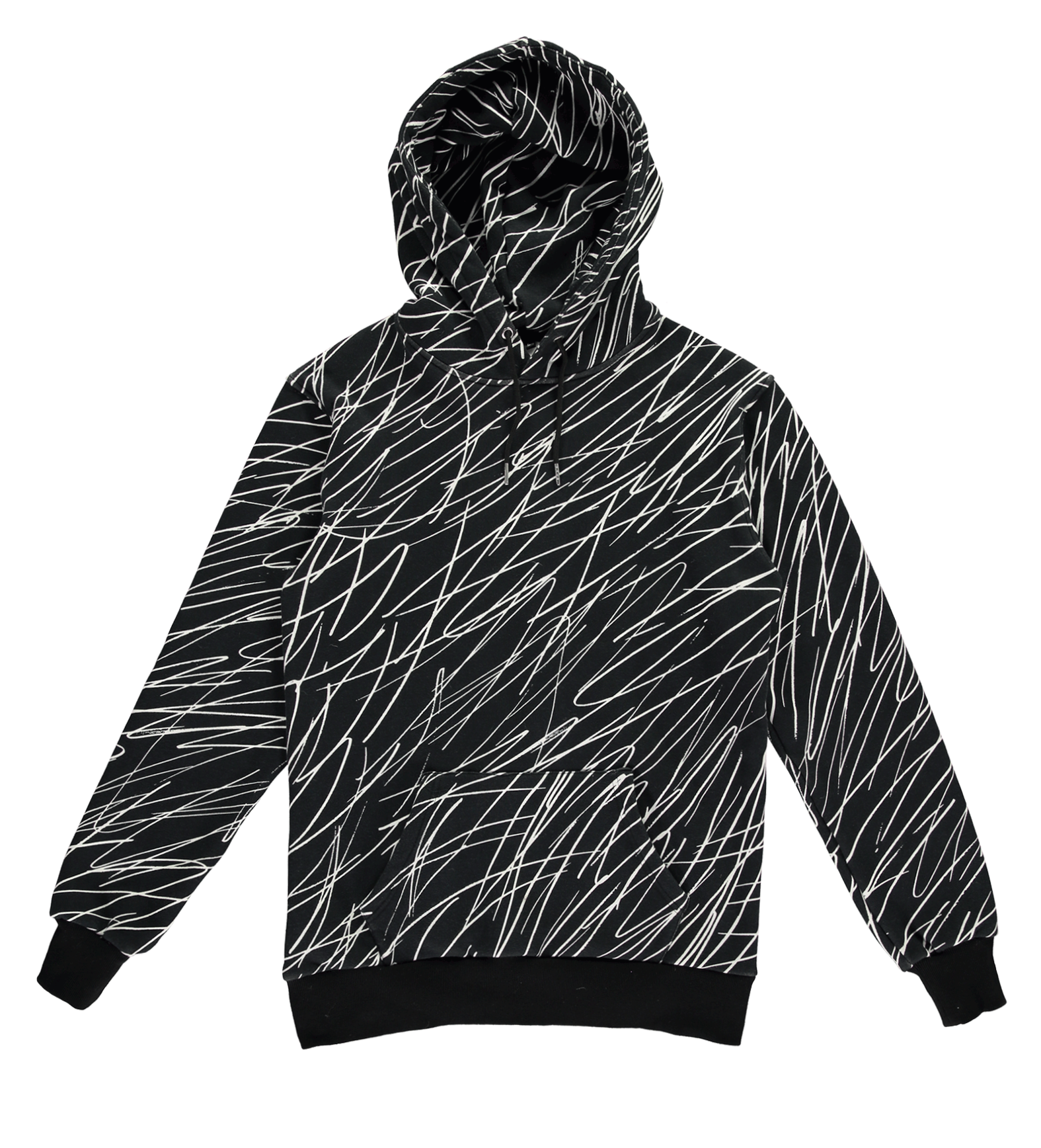 Scribble Hoodie — Black