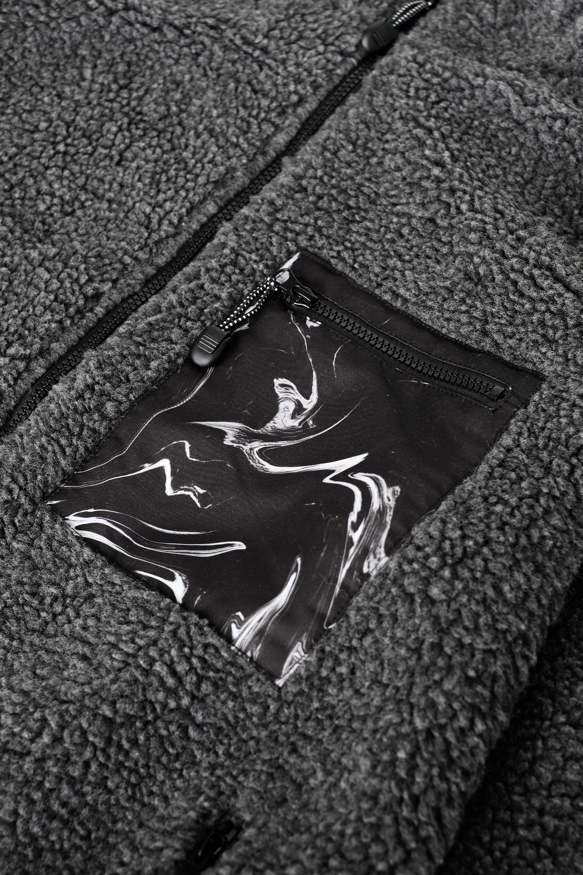 Marble Fleece Jacket — Grey
