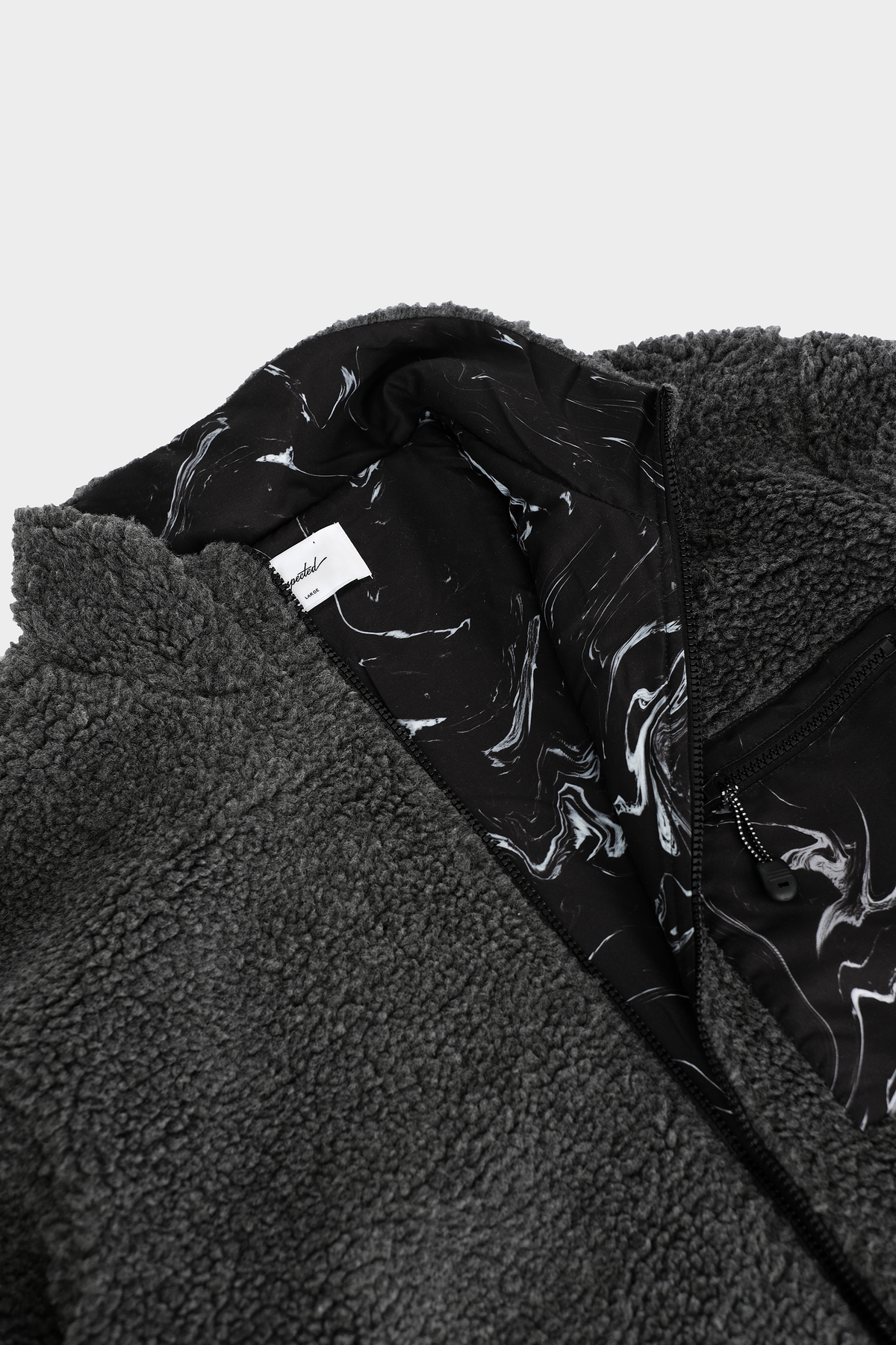 Marble Fleece Jacket — Grey