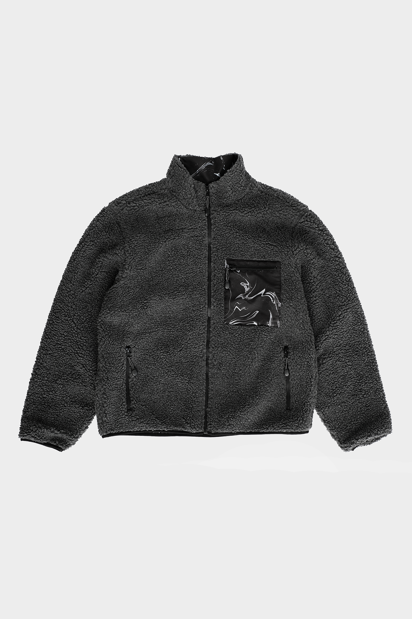 Marble Fleece Jacket — Grey