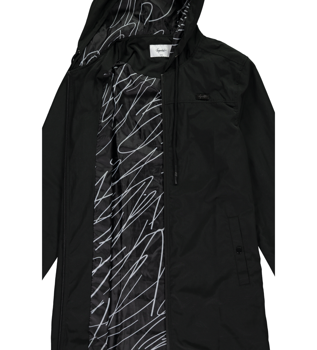Scribble Raincoat — Black
