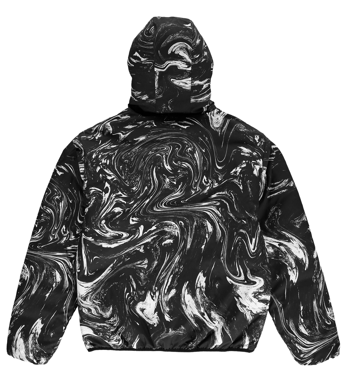 Reversible Puffer — Black/Marble